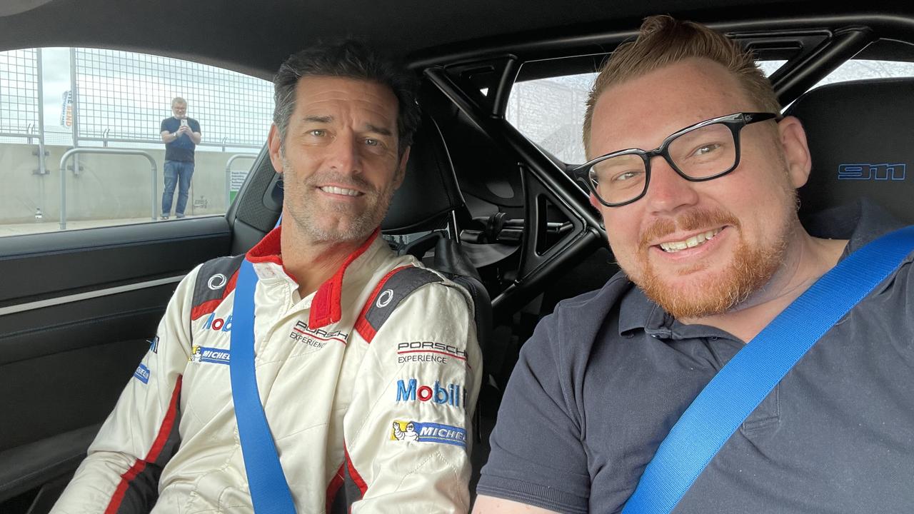 Mark Webber and David McCowen with the Porsche 911 Dakar.