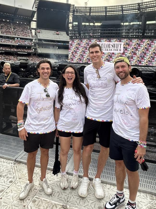 Mason Cox with friends at the Taylor Swift concert