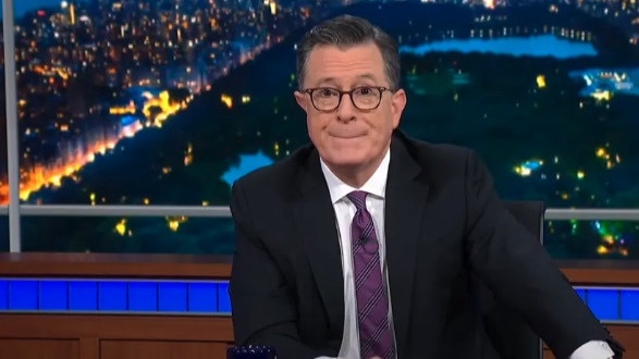 Stephen Colbert’s opening on CBS began sombrely as he revealed he wasn’t doing great after the election. Picture: The Late Show with Stephen Colbert/YouTube