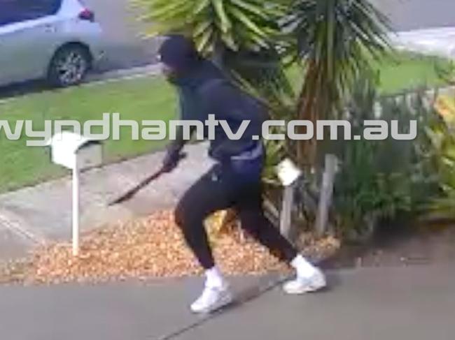 The attackers fled the scene, one wielding a machete. Picture: wyndhamtv.com.au