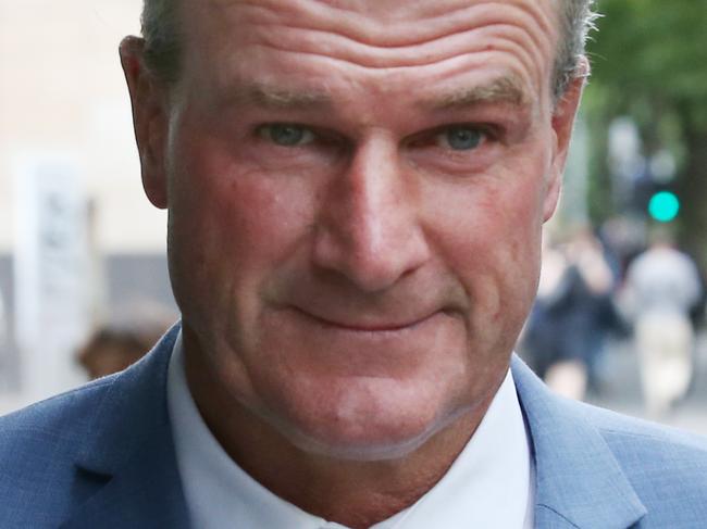 Darren Weir leaves the County Court of Victoria in Melbourne, Friday, February 14, 2020. Disqualified horse trainers Jarrod McLean, Darren Weir, and stablehands William Hernan and Tyson Kermond face charges of animal cruelty and conspiracy offences. (AAP Image/David Crosling) NO ARCHIVING