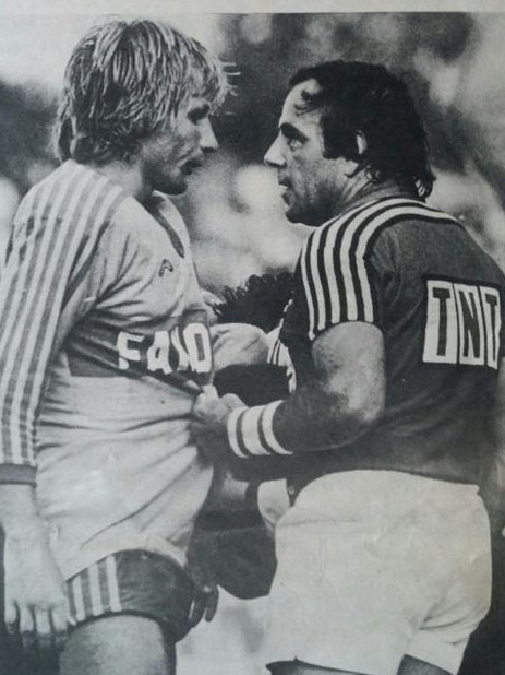 Greg Hartley and Peter Sterling clash.