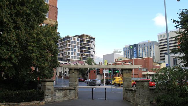 The view of the proposed building looking from St David’s Park. Designs: JAWS ARCHITECTS