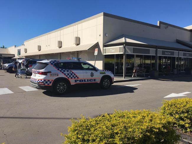 Police at the Hermit Park Shopping Centre where a man was tasered after a disturbance. Photo: Evan Morgan