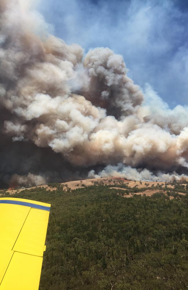 Massive plumes of smoke from the Sir Ivan bushfire near Leadville, in NSW’s Central West region.