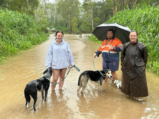 St Helen's residents Lily, Nigel and Sara Utley at Old Bowen Rd on January 14. Picture: Heidi Petith.