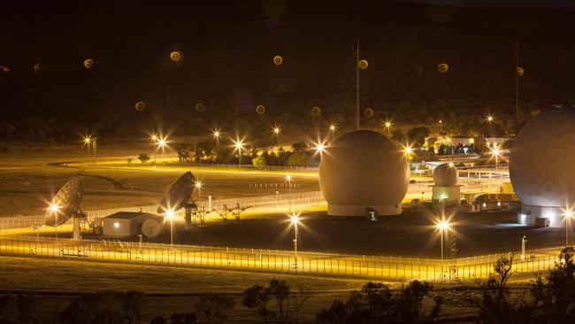 Pine Gap intelligence facility at night