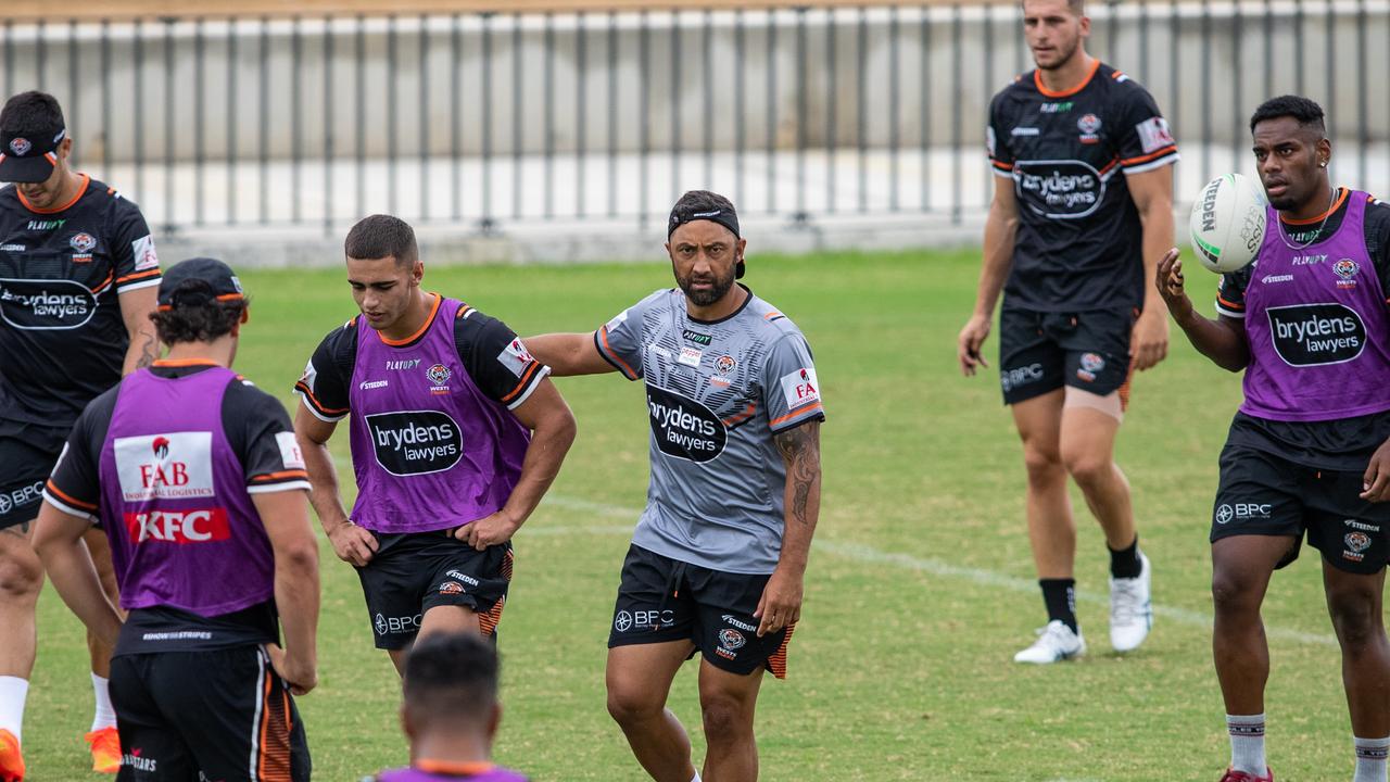 Benji Marshall still displayed the magic while mimicking Moses ahead of the clash between the Tigers and Eels.