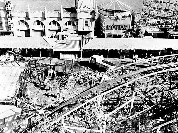 The scene of the fatal blame in Luna Park in 1979. Picture: Bromley NSW/Fire Australia’s First Century Historical