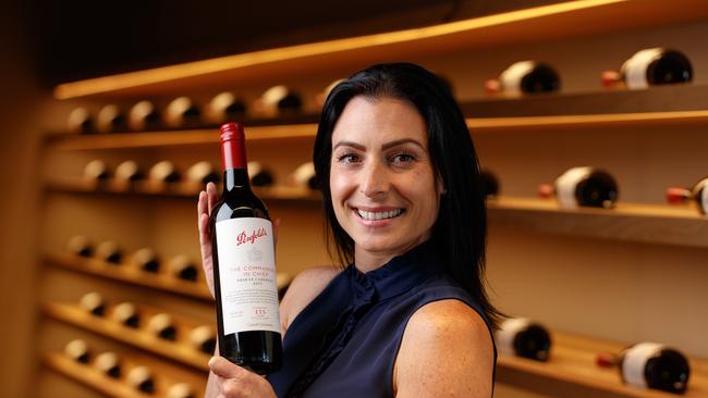 Penfolds Australian Wine Ambassador Zoe Warrington with the new Commander-in-Chief Wine to celebrate its founder Mary Penfold. Picture: Matt Turner