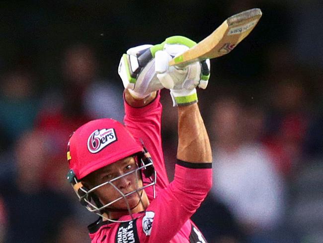 MELBOURNE, AUSTRALIA - FEBRUARY 15:  Josh Philippe of the Sydney Sixers hits a four during the Big Bash League semi final between the Melbourne Renegades v Sydney Sixers at Marvel Stadium on February 15, 2019 in Melbourne, Australia. (Photo by George Salpigtidis/Getty Images)