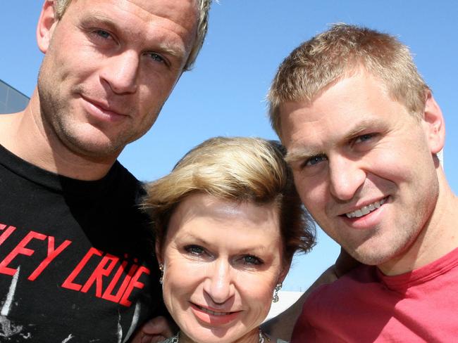 Kane (right) with mum Pam Phillis and brother Chad.