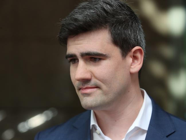 MELBOURNE, AUSTRALIA- NewsWire Photos OCTOBER 8, 2024: Judgment for Jacob Hersant, pictured leaving court, the first person in Victoria charged with allegedly performing a banned Nazi salute outside the County Court. Picture:  NewsWire/ David Crosling