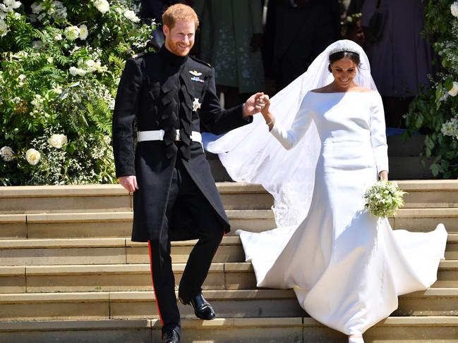 In Givenchy on her wedding day in May 2018. Picture: AFP