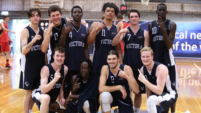 The Victorian under-20 men after their national title win in Gosford earlier this year.  Picture: Basketball Victoria