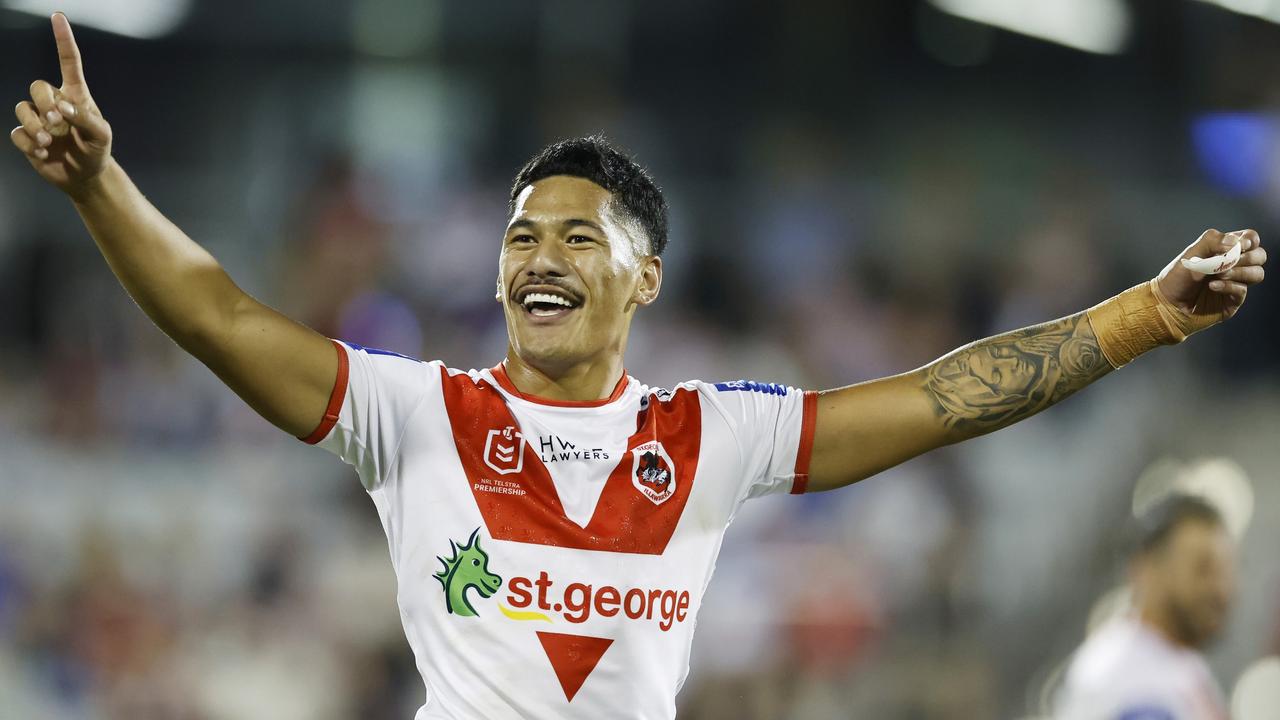 Talatau Amone will play his first game of the season for the Dragons. Picture: Mark Evans/Getty Images