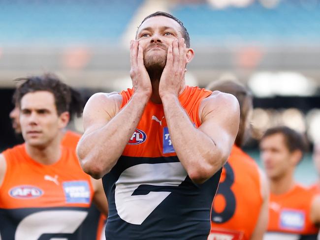 The Jekyll and Hyde Giants failed to seize the day against the Hawks. Picture: AFL Photos/Getty Images