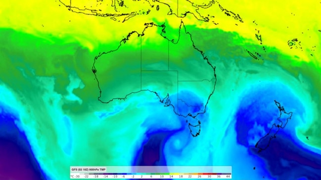 The temperature is set to plummet across Australia on Saturday, June 7. Picture: Weatherzone.