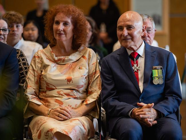 His Honour Professor the Honourable Hugh Heggie AO PSM watches on as his new deputy is sworn in, with partner Ms Ruth Eirwen Jones. Picture: Pema Tamang Pakhrin