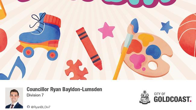 The post bears Bayldon-Lumsden’s councillor branding and the council’s logo. Picture: supplied.