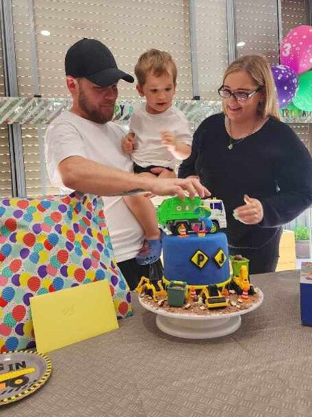 PJ Leyshon with his mum Melissa Del Medico and dad Troy Leyshon. Picture: Supplied by family