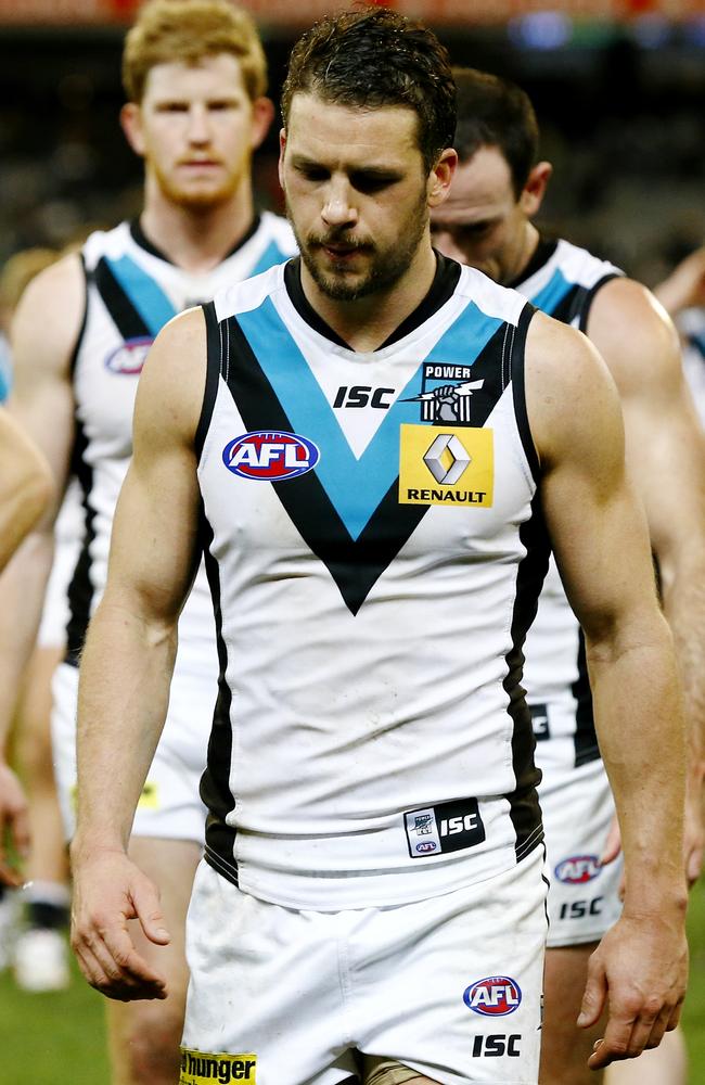 Port Adelaide skipper Travis Boak among those who needs to lift. Picture: Wayne Ludbey