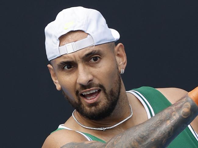 NCA. MELBOURNE, AUSTRALIA. 10th January 2025.   Australian Open Tennis at Melbourne Park. Nick Kyrgios practise session on court 3.   .  Picture: Michael Klein