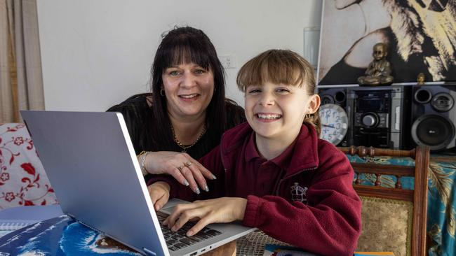 Natasha Famiglietti with her daughter Kiara. Picture: Kelly Barnes