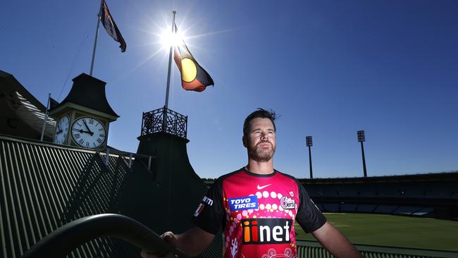 ahead of the Sydney Sixers game at the SCG where they will wear their Indigenous playing strip against the Hurricanes on Saturday night. Photo by Phil Hillyard (**NO ON SALES** Â©Phil Hillyard)