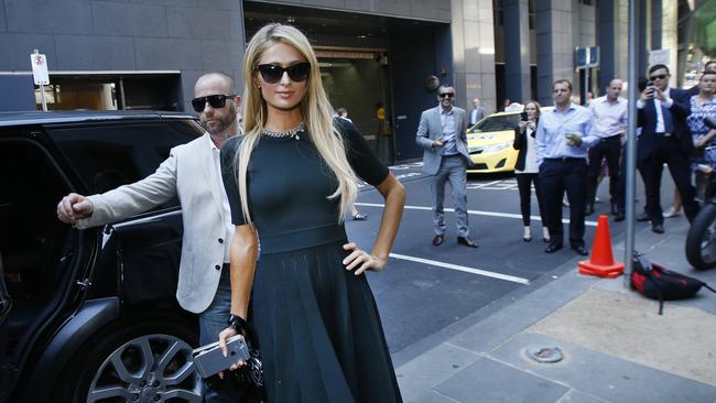 Paris Hilton is turning heads in Melbourne. Picture: David Caird