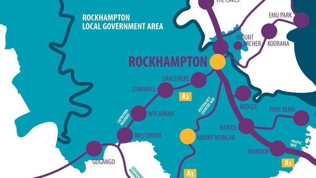 Map showing areas around proposed Adani mine.