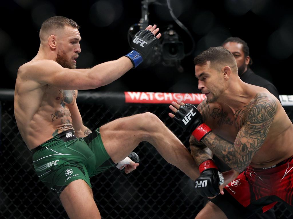 Conor McGregor broke his ankle badly in his loss to Dustin Poirier. (Photo: Stacy Revere/Getty Images/AFP)