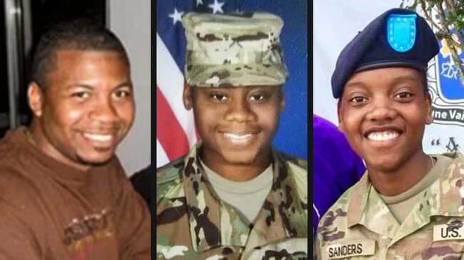 L-R Sgt. Sgt. William Jerome Rivers, 46, of Carrollton, GA. Spc. Kennedy Ladon Sanders, 24, of Waycross, Ga. Spc. Breonna Alexsondria Moffett, 23, of Savannah, Ga. 3 US soldiers killed in drone strike in Jordan. Photo: Supplied