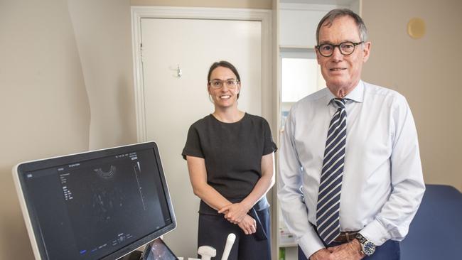 Toowoomba gynaecologist and fertility specialist Dr John Esler is retiring. His practice will be taken over by Dr Rachel Collings (left). Wednesday, December 15, 2021. Picture: Nev Madsen.