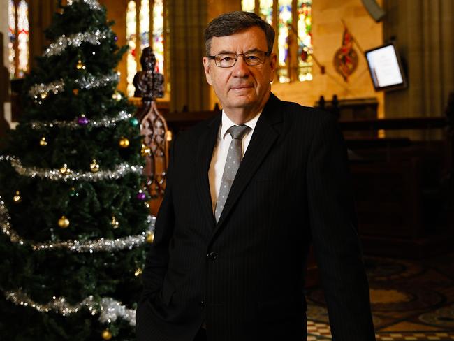 Archbishop Glenn Davies at St Andrew's Cathedral today.Picture: Justin Lloyd