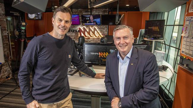 Luke Darcy and Eddie McGuire. Picture: Tim Carrafa