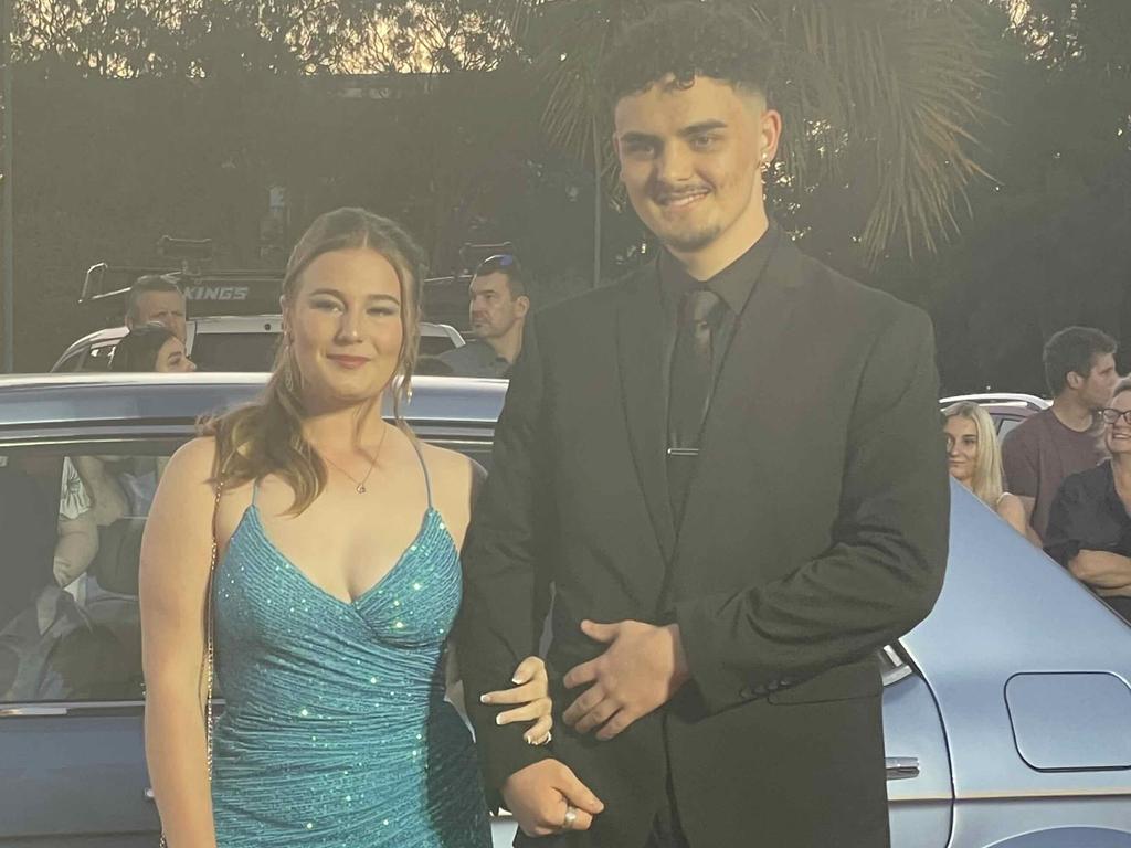 Louis Drake and Blake Harrison on the red carpet of the 2023 Xavier College School Formal at the Hervey Bay Boat Club