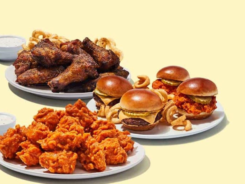 The Hooters menu includes wings and burgers. Picture: Hooters