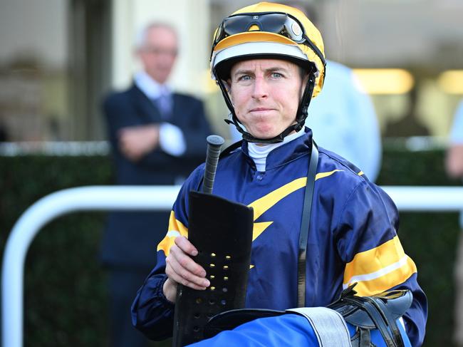 MELBOURNE, AUSTRALIA - MAY 08: Damian Lane riding Oak Hill after winning Race 6, the Tile Importer Handicap during Melbourne Racing at Sandown Hillside on May 08, 2024 in Melbourne, Australia. (Photo by Vince Caligiuri/Getty Images)