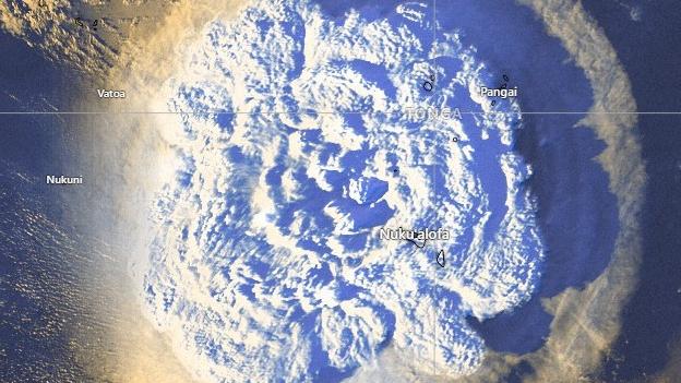 Dramatic official aerial maps showed the eruption cloud. Picture: EyePress News / EyePress via AFP