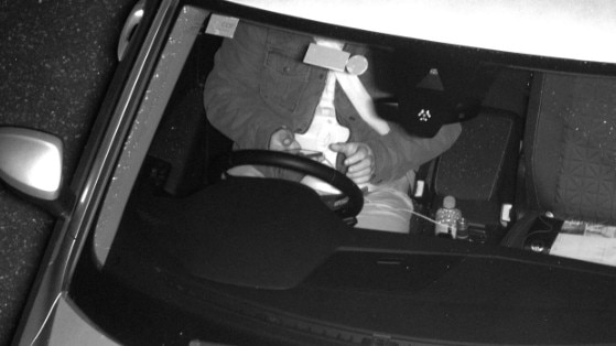 A driver caught by the state’s new mobile phone detection cameras. Picture: SAPOL