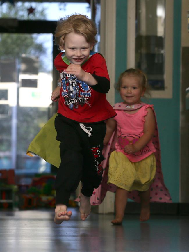 Cohen Dunne, 4, chased by Zarlia Bosman 2.