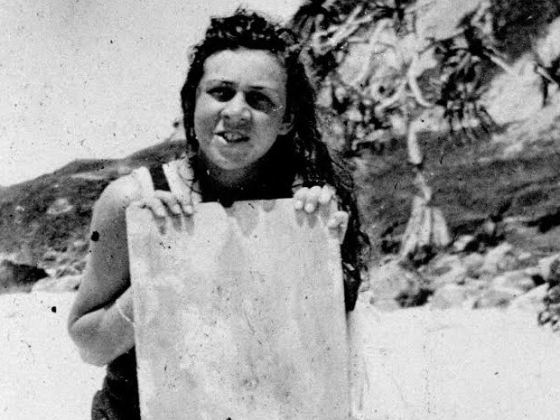 The photo, titled Surf Girl 1912, was found by our volunteer Ed Southern while surfing through the GCCC Local Studies Library collection. It was taken on Greenmount Beach and is the earliest photo of a surfer we have in our collection. Does anyone know her identity?