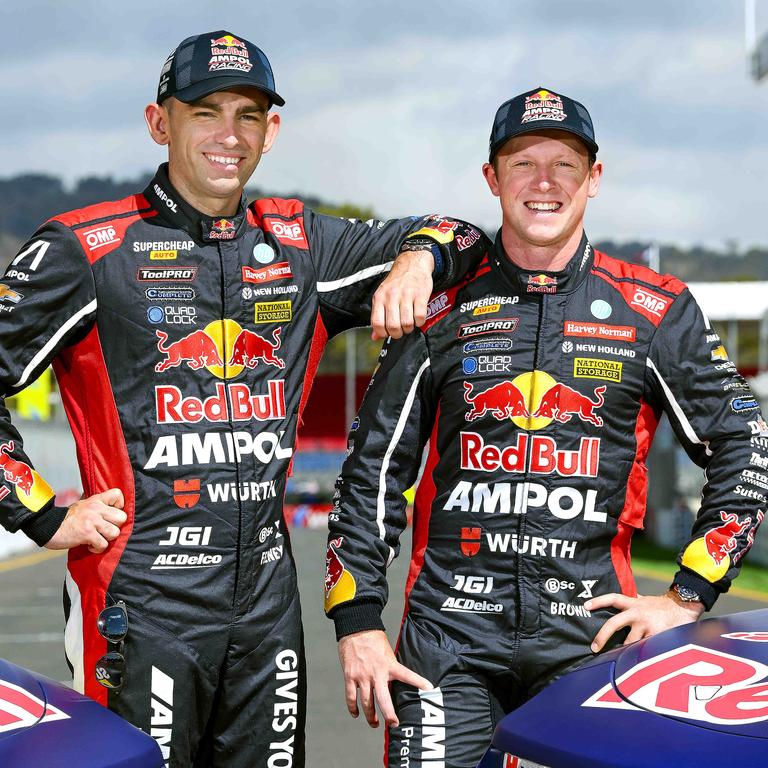 Broc Feeney and his Triple Eight teammate and defending Supercars champion, Will Brown. Pic: Mark Brake