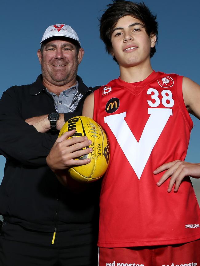 Darren and Ben Jarman when Ben was playing in the under 15s.