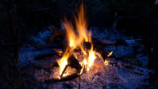 Evening campfire close up view (horizontal orientation)