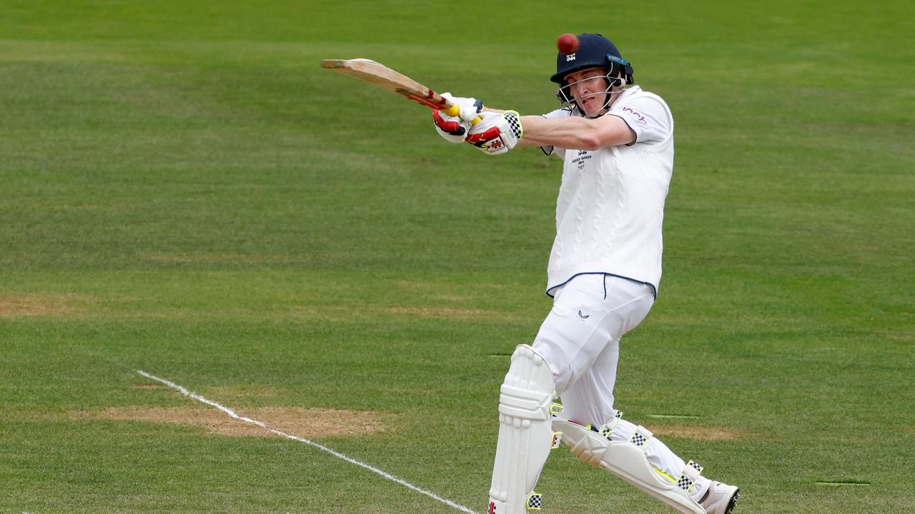 Australia have peppered England's Harry Brook with bouncers on day three. Picture: AFP