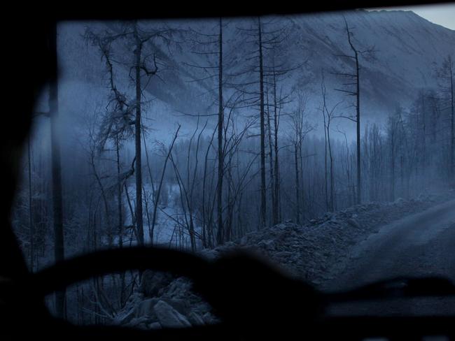 The "Road of Bones" leading to Oymyakon Village.