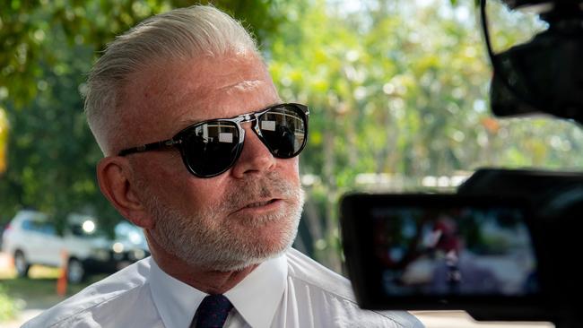 Defence barrister Jon Tippett leaves the Supreme Court in Darwin after the jury delivered their verdict in the Keith Kerinauia murder trial. Picture: Pema Tamang Pakhrin