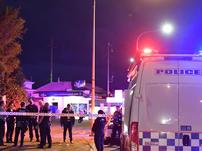 ***WARNING CHECK LEGAL ABOUT PROPERTY ID *** Police outside a North Toowoomba property following a man being shot by officers, Monday, August 5, 2024. Picture: Kevin Farmer